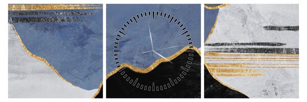 Tablou - Forme texturate (cu ceas) (90x30 cm)