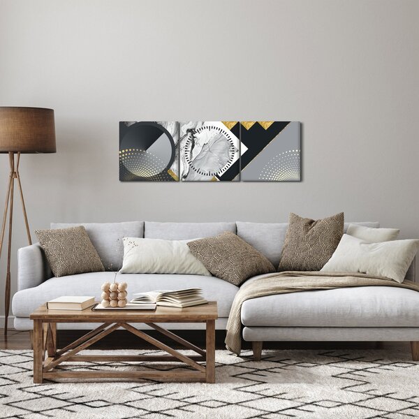 Tablou - Colaj texturat (cu ceas) (90x30 cm)