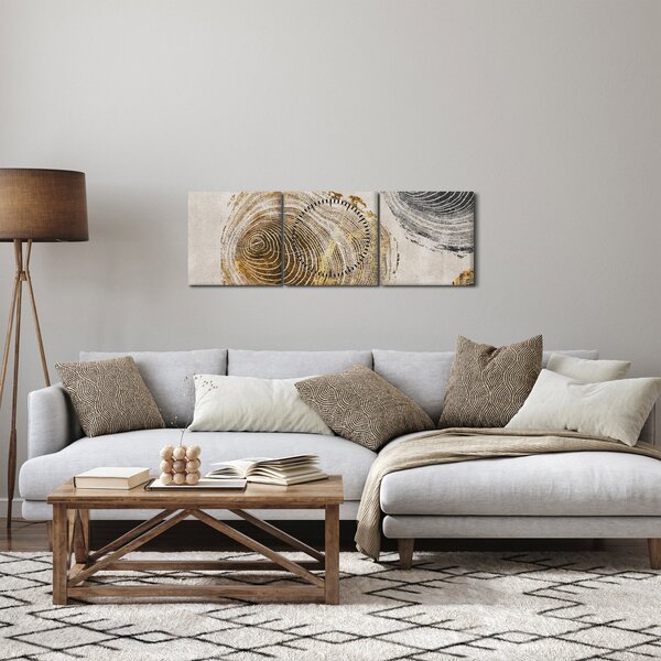 Tablou - Abstract triburi (cu ceas) (90x30 cm)