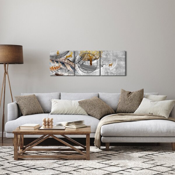 Tablou - Colaj (cu ceas) (90x30 cm)