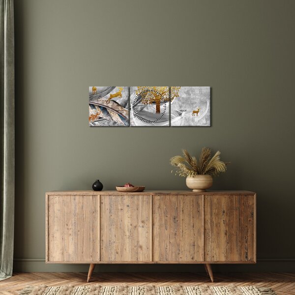 Tablou - Colaj (cu ceas) (90x30 cm)