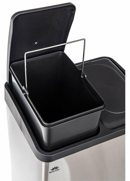 Coș sortare deșeuri Brilanz Savery, 2 x 20 l, inox, 40 l