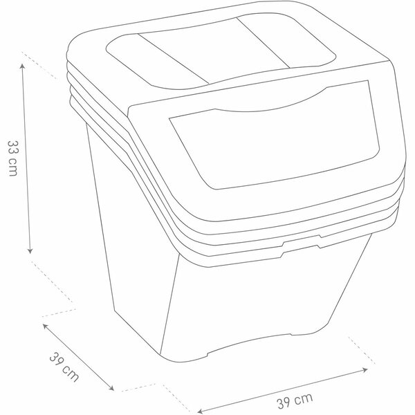 Coş de sortare a deşeurilor, 30 l, 3 buc