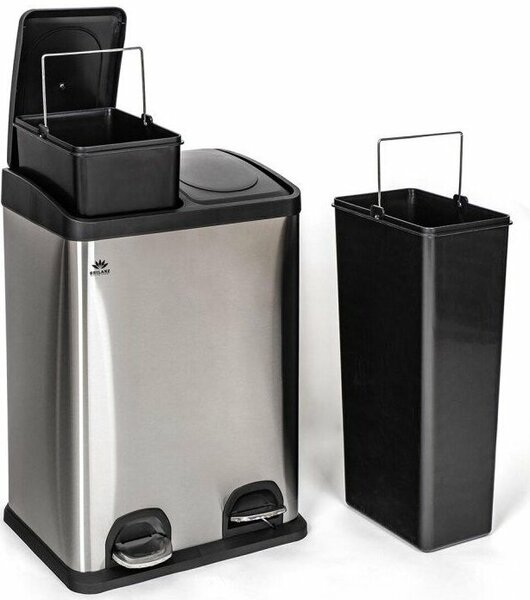 Coș sortare deșeuri Brilanz Savery, 2 x 20 l, inox, 40 l