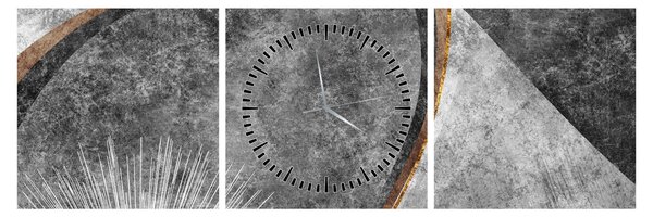 Tablou - Abstract beton (cu ceas) (90x30 cm)