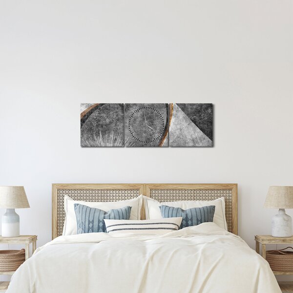 Tablou - Abstract beton (cu ceas) (90x30 cm)