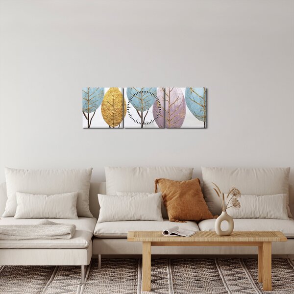 Tablou - Copaci design (cu ceas) (90x30 cm)