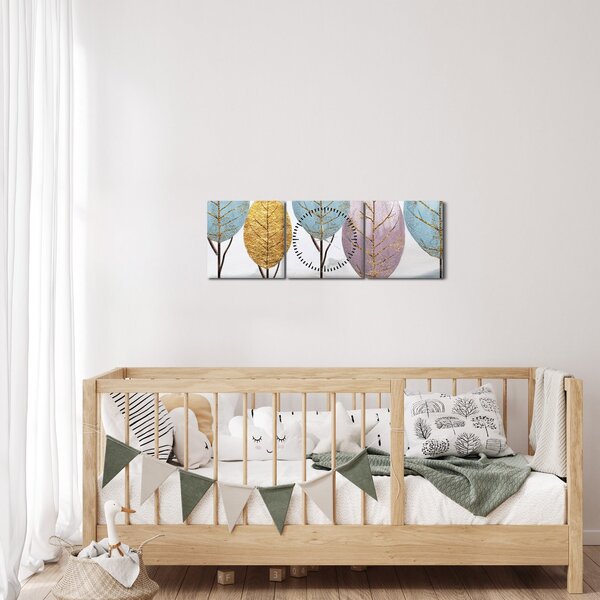 Tablou - Copaci design (cu ceas) (90x30 cm)