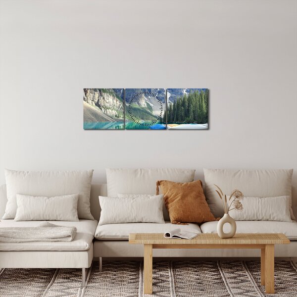 Tablou - Moraine Lake (cu ceas) (90x30 cm)