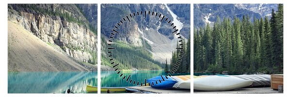 Tablou - Moraine Lake (cu ceas) (90x30 cm)