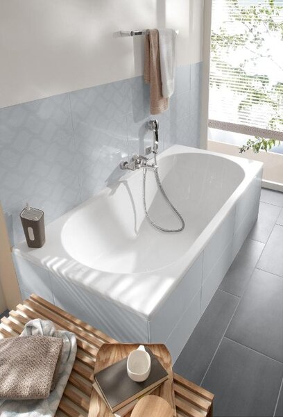 Cada dreptunghiulara, Villeroy & Boch, O.NOVO, 180 x 80 cm, alb alpin