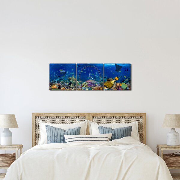 Tablou - Ocean (cu ceas) (90x30 cm)