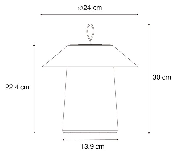 Set de 2 lămpi de masă Ciupercă negru cu LED reîncărcabil - Ivan