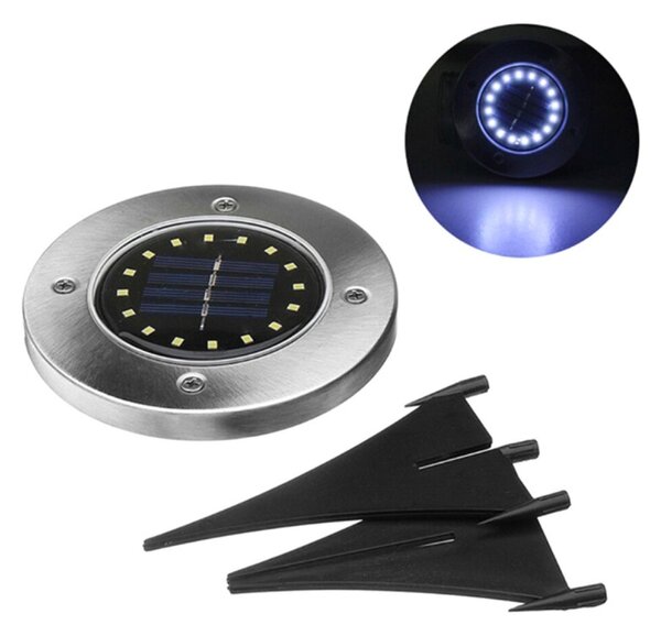 Lampa solara LED exterior, rezistenta interperii, IP67, 4000K, 13 x 11,5cm, negru