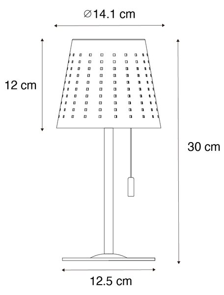 Set de 2 lămpi de masă albe incluzând LED cu 3 trepte de reglare a intensității luminii, reîncărcabile și solare - Ferre