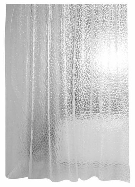 Perdea de dus, efect 3D, 12 carlige prindere, 180 x 200cm, gri