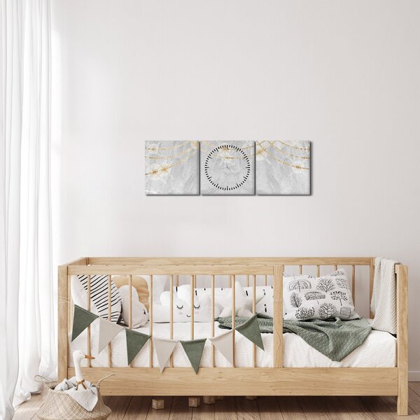 Tablou - Design beton (cu ceas) (90x30 cm)