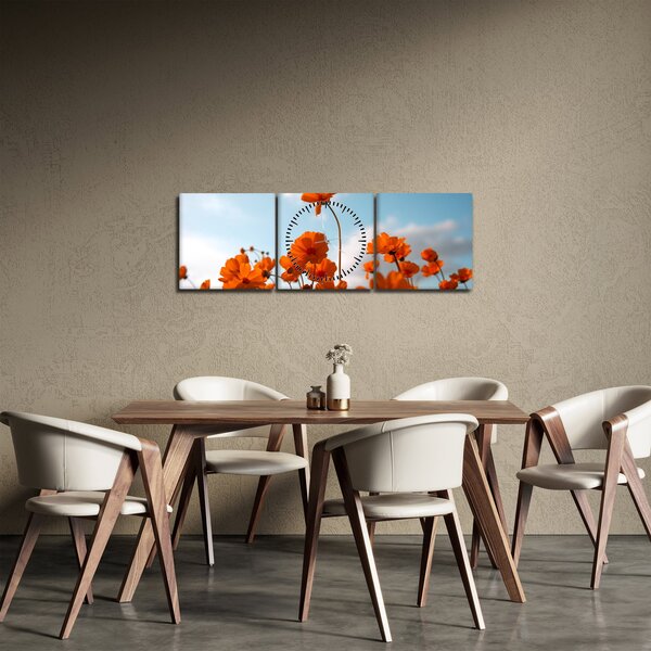 Tablou - Flori sălbatice (cu ceas) (90x30 cm)