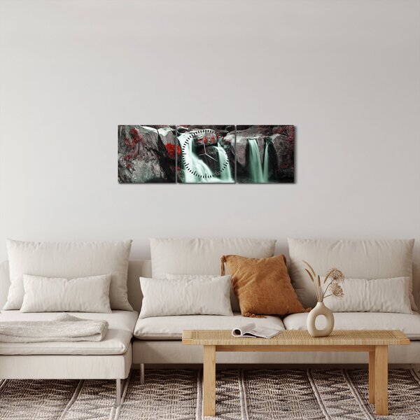 Tablou - Cascade (cu ceas) (90x30 cm)
