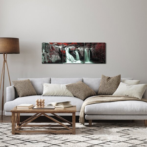 Tablou - Cascade (cu ceas) (90x30 cm)