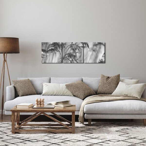 Tablou - Tei,alb-negru (cu ceas) (90x30 cm)