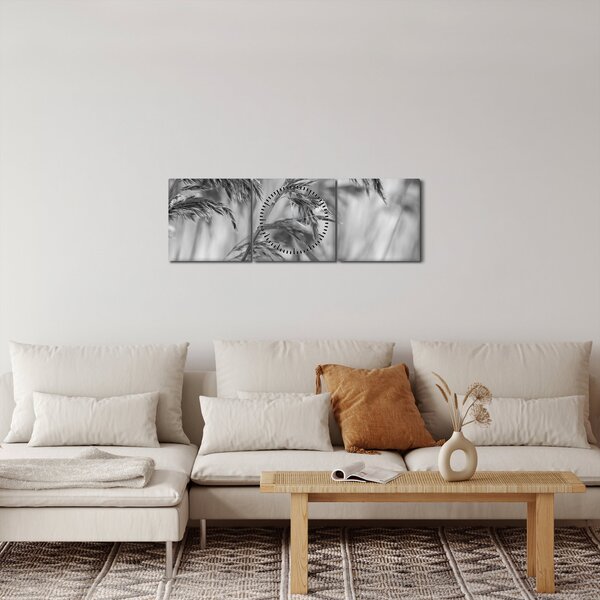 Tablou - Tei,alb-negru (cu ceas) (90x30 cm)