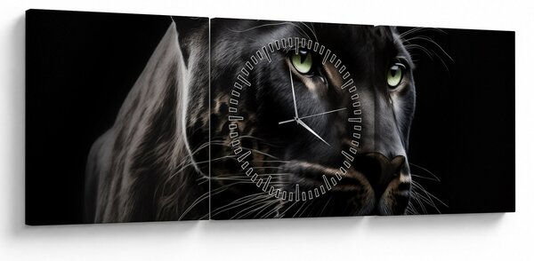 Tablou - Pantera Neagră (cu ceas) (90x30 cm)