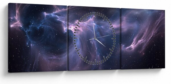Tablou - Nebuloasa spațială (cu ceas) (90x30 cm)