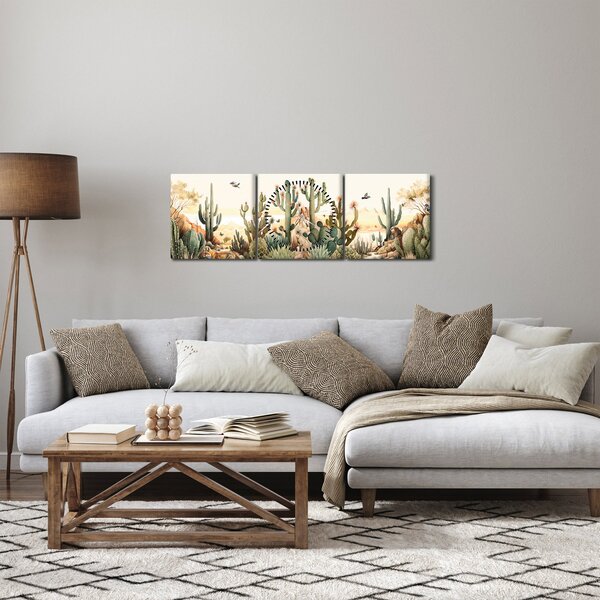 Tablou - Deșert, acvariu (cu ceas) (90x30 cm)