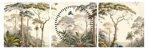 Tablou - Pădurea tropicală amazoniană (cu ceas) (90x30 cm)