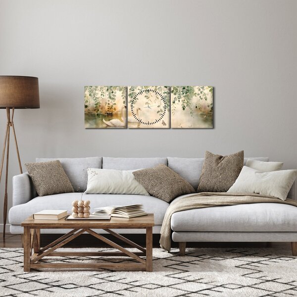 Tablou - Lac, acvariu (cu ceas) (90x30 cm)