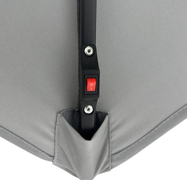Umbrelă de soare reglabilă AVENBERG SUNNY LED 300, diametru 3M, gri