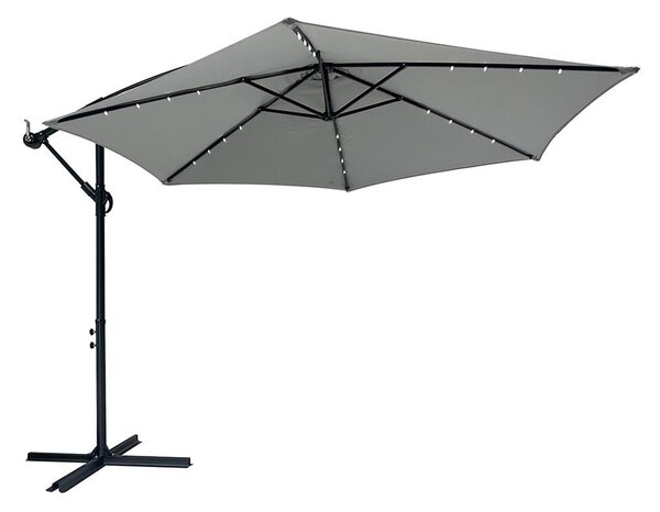 Umbrelă de soare reglabilă AVENBERG SUNNY LED 300, diametru 3M, gri