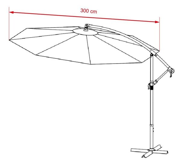 Umbrelă reglabilă AVENBERG SUNNY LED 300, diametru 3M, bej
