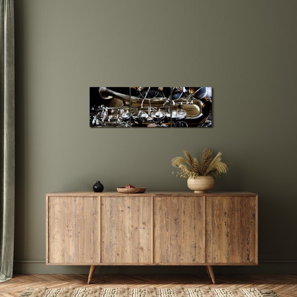 Tablou - Saxofon (cu ceas) (90x30 cm)