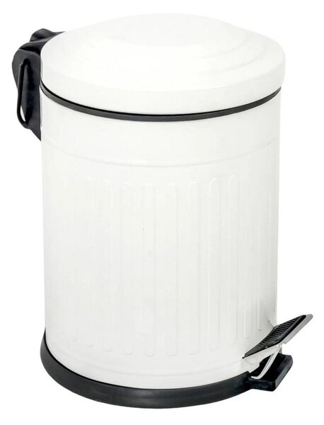 Cos de gunoi D88, alb/negru, metal, 5L