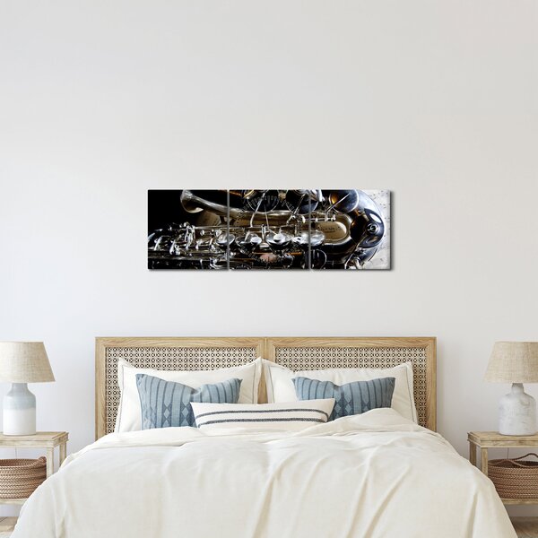 Tablou - Saxofon (cu ceas) (90x30 cm)