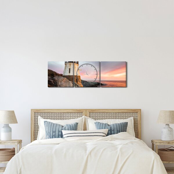 Tablou - Farul Castle Hill (cu ceas) (90x30 cm)
