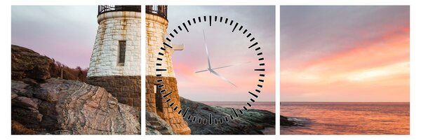 Tablou - Farul Castle Hill (cu ceas) (90x30 cm)