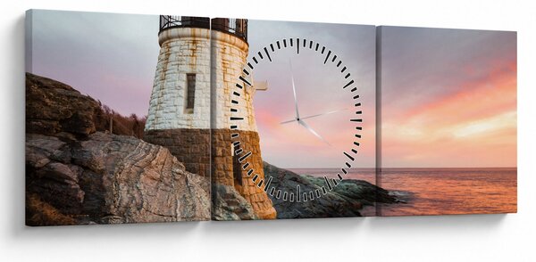 Tablou - Farul Castle Hill (cu ceas) (90x30 cm)