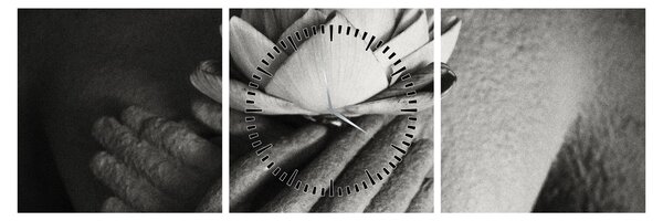 Tablou - Lotus în mâinile lui Buddha (cu ceas) (90x30 cm)