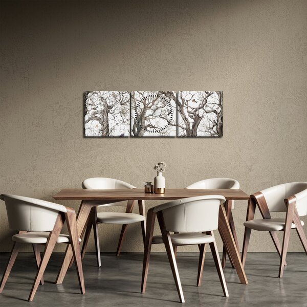 Tablou - Model de pădure, desen (cu ceas) (90x30 cm)