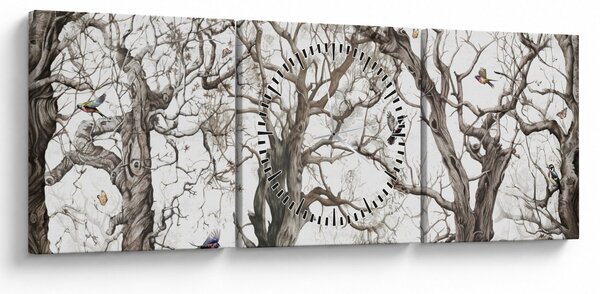 Tablou - Model de pădure, desen (cu ceas) (90x30 cm)