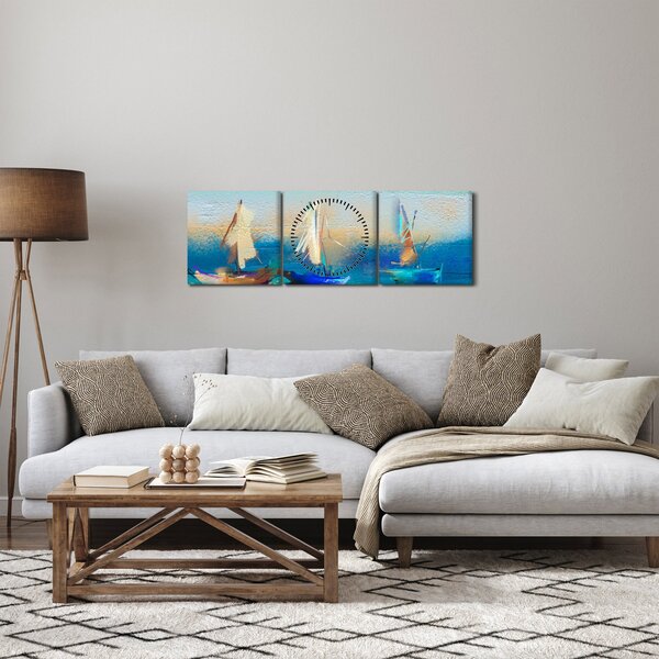 Tablou - Peisaj pictură, pictură (cu ceas) (90x30 cm)
