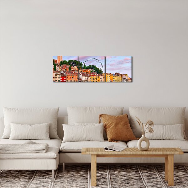 Tablou - Rovinj, Croația (cu ceas) (90x30 cm)