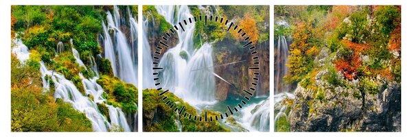 Tablou - Parcul Național Lacurile Plitvice (cu ceas) (90x30 cm)