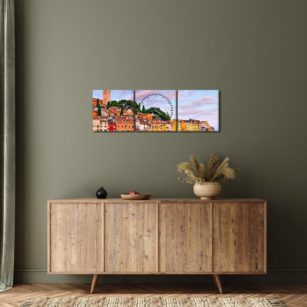 Tablou - Rovinj, Croația (cu ceas) (90x30 cm)