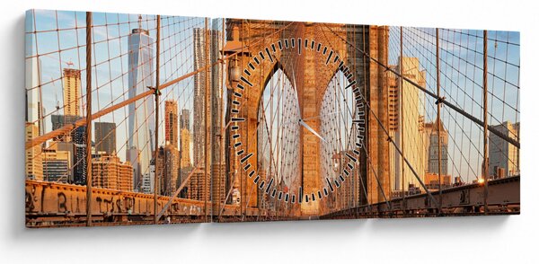 Tablou - Podul Brooklyn (cu ceas) (90x30 cm)