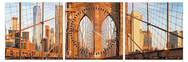 Tablou - Podul Brooklyn (cu ceas) (90x30 cm)