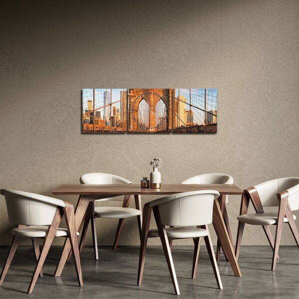 Tablou - Podul Brooklyn (cu ceas) (90x30 cm)